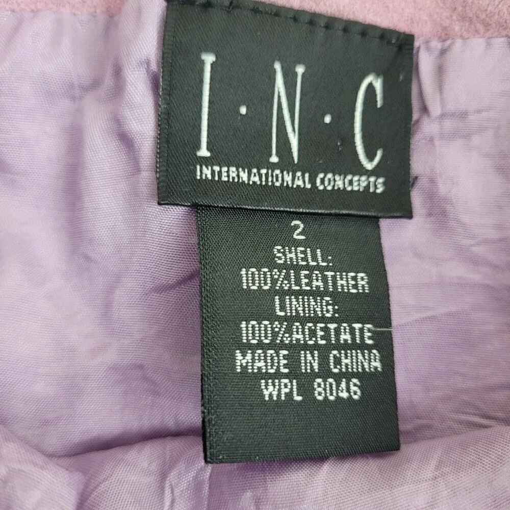 International Concepts mauve pink suede drop waist pleated skirt Y2k Preppy Sz 2